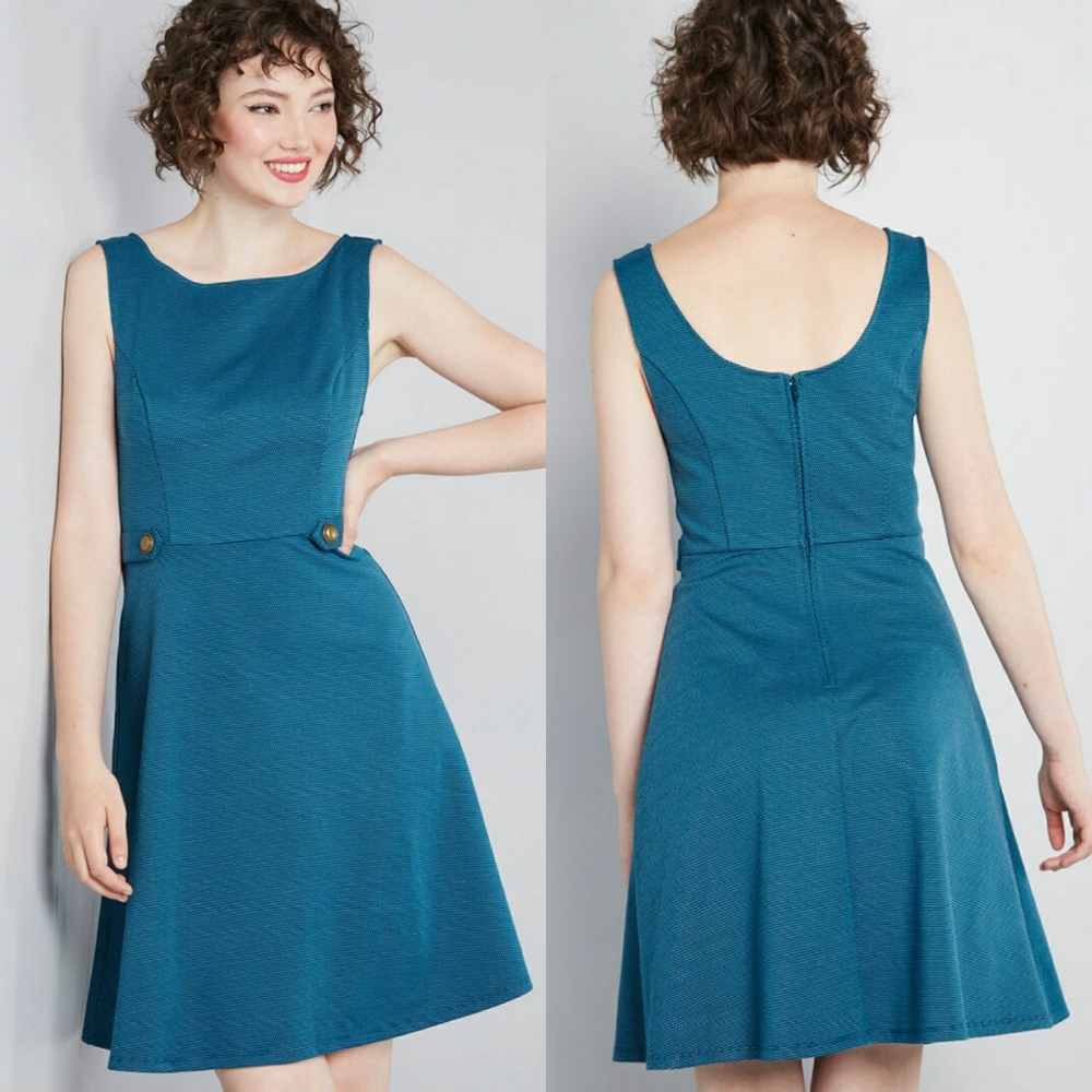 Modcloth Teal Sixties Signature A-Line Dress NEW Size 2X
